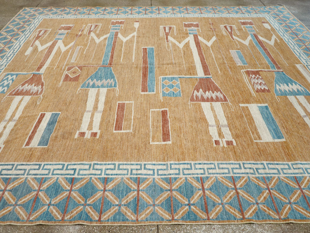 Modern East Turkestan Pictorial Khotan Room Size Carpet, No.32151 - Gsblank