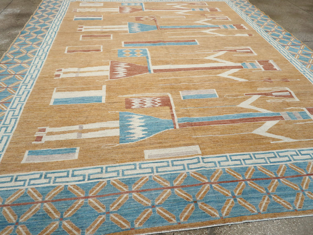 Modern East Turkestan Pictorial Khotan Room Size Carpet, No.32151 - Gsblank