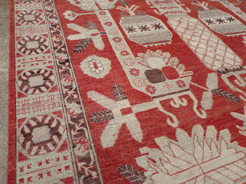 Modern East Turkestan Khotan Room Size Carpet, No.32156 - Gsblank