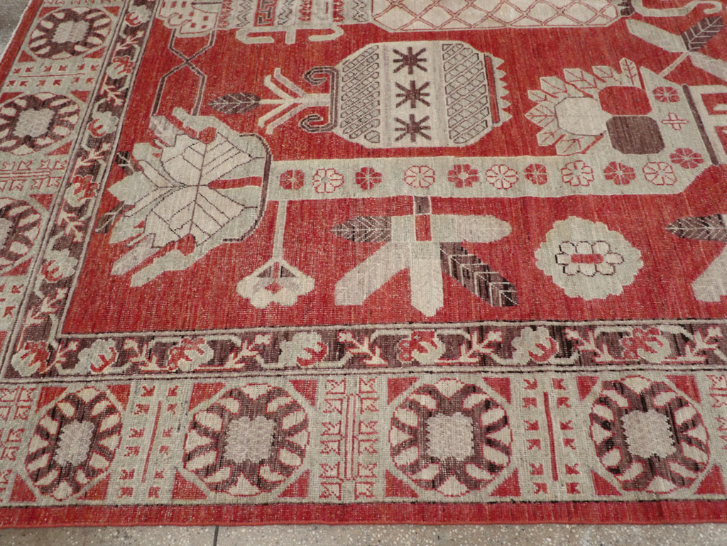 Modern East Turkestan Khotan Room Size Carpet, No.32156 - Gsblank