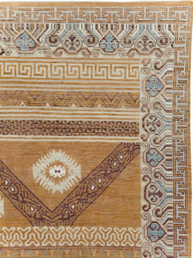 Modern East Turkestan Khotan Room Size Carpet, No.32159 - Gsblank