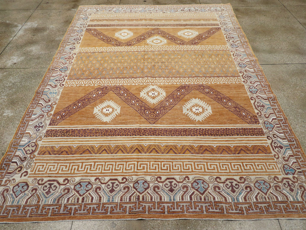 Modern East Turkestan Khotan Room Size Carpet, No.32159 - Gsblank