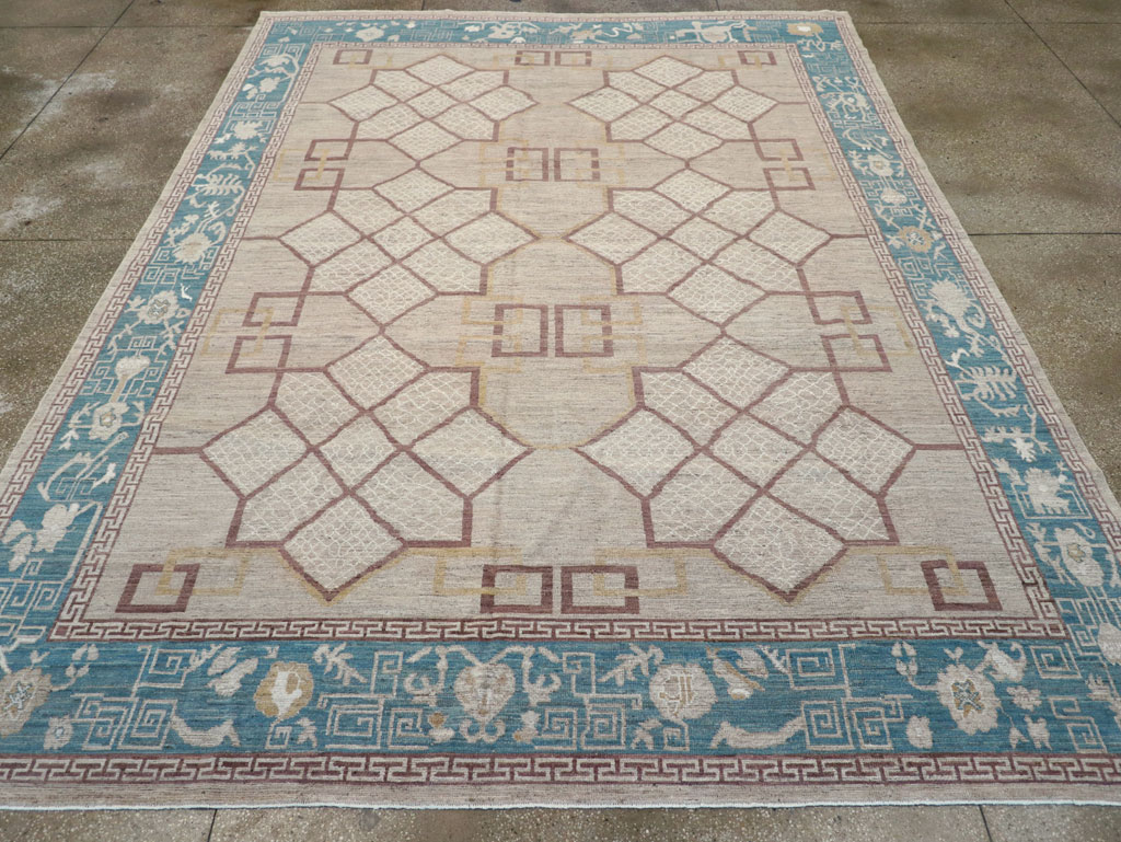 Modern East Turkestan Khotan Room Size Carpet, No.32163 - Gsblank