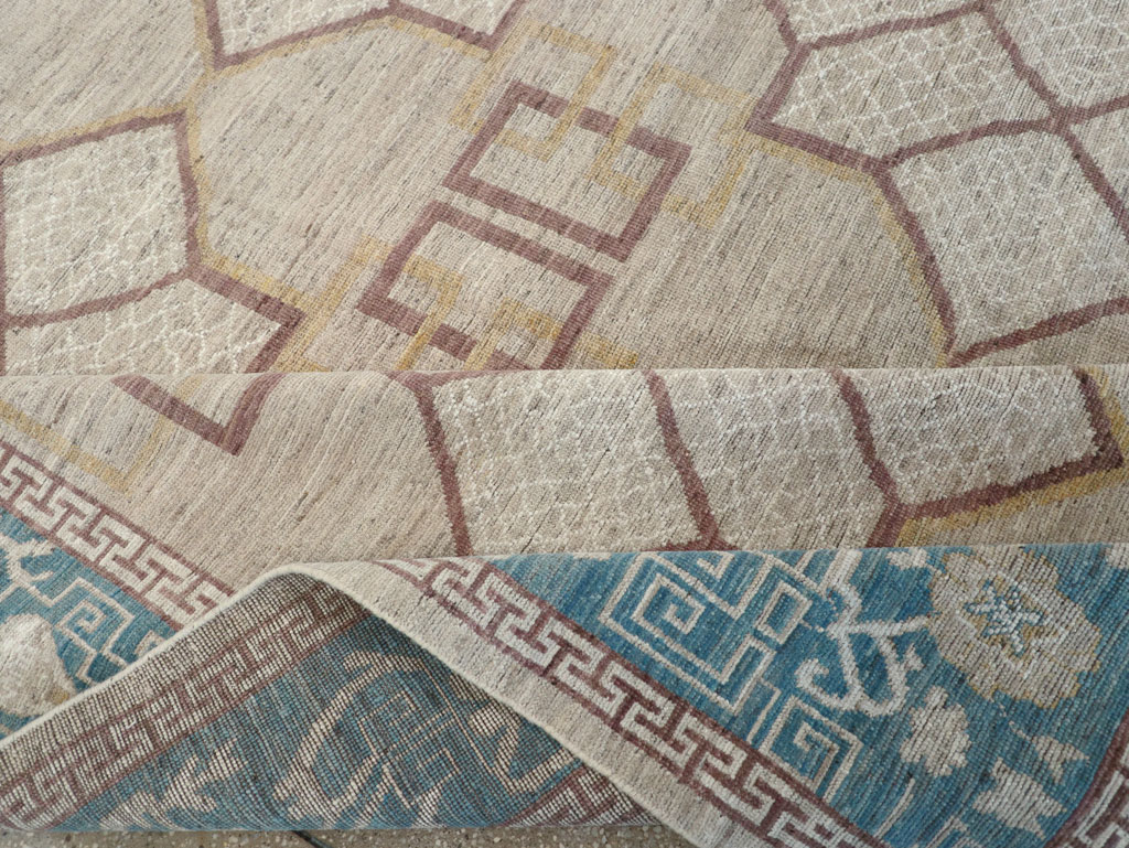 Modern East Turkestan Khotan Room Size Carpet, No.32163 - Gsblank