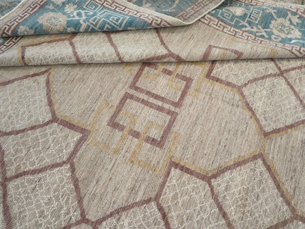 Modern East Turkestan Khotan Room Size Carpet, No.32163 - Gsblank