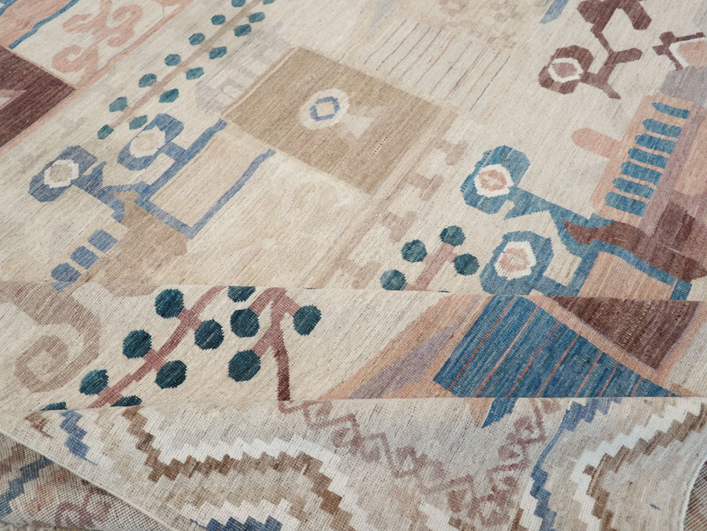 Modern East Turkestan Vase Khotan Room Size Carpet, No.32167 - Gsblank