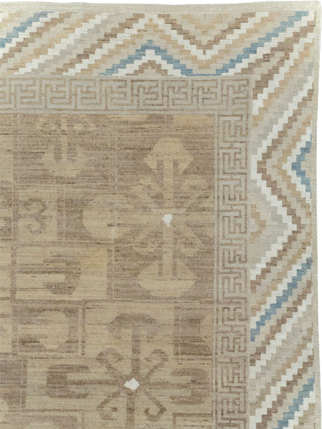 Modern East Turkestan Khotan Room Size Carpet, No.32168 - Gsblank