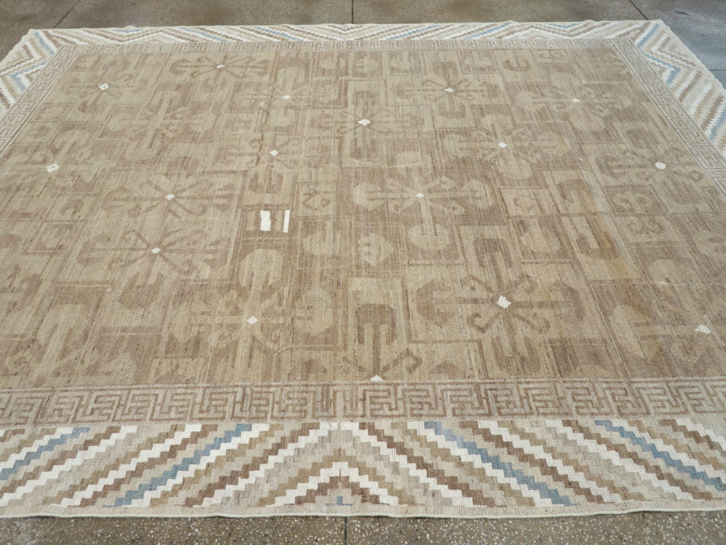 Modern East Turkestan Khotan Room Size Carpet, No.32168 - Gsblank