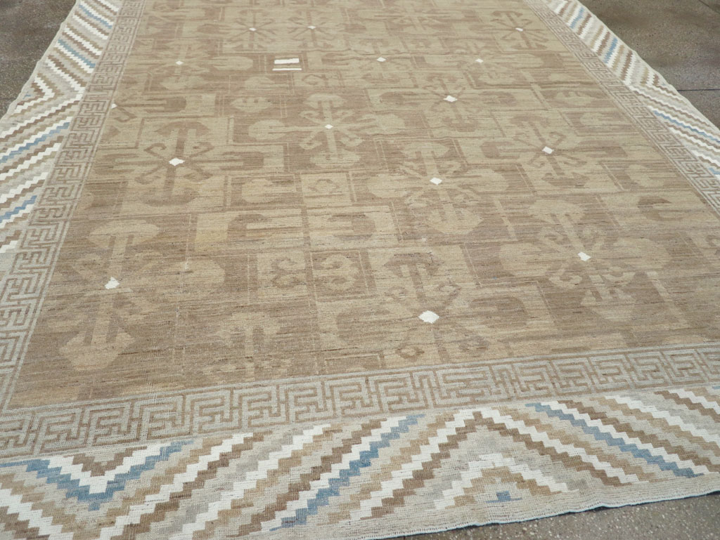 Modern East Turkestan Khotan Room Size Carpet, No.32168 - Gsblank