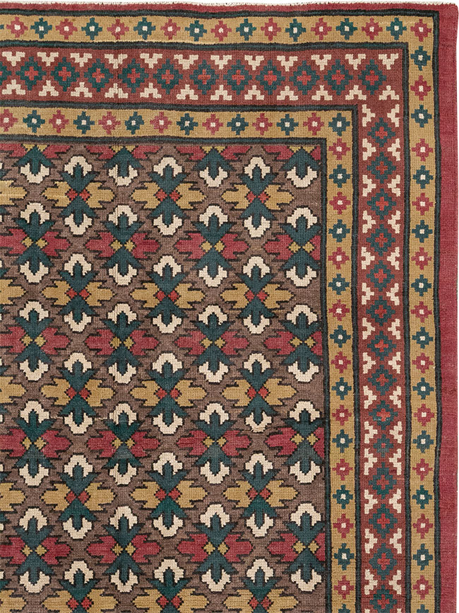 Vintage East Turkestan Samarkand Room Size Carpet, No.32169 - Gsblank
