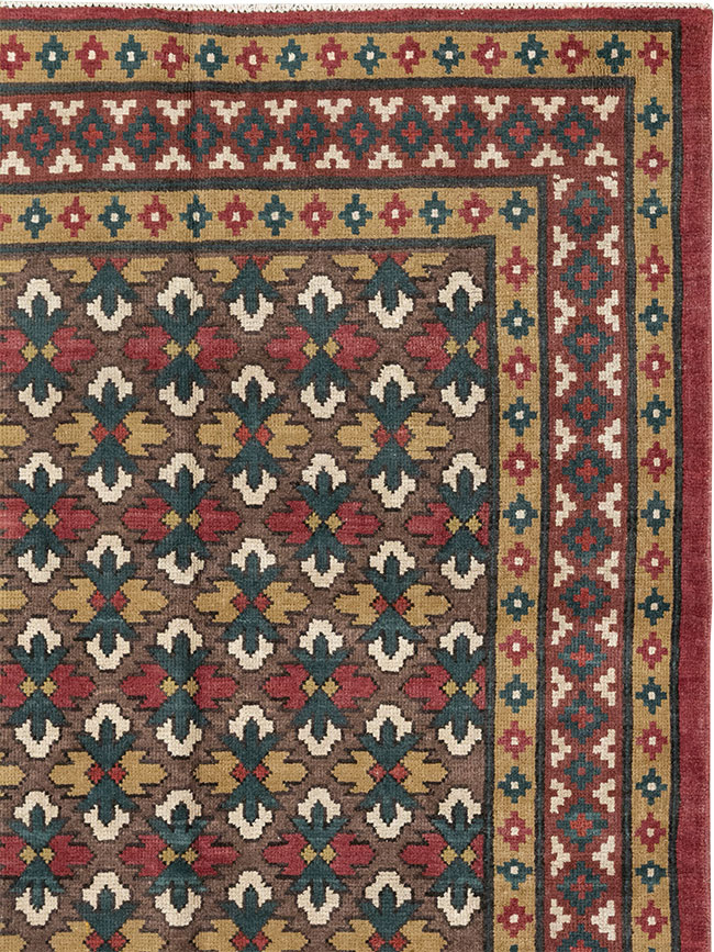 Vintage East Turkestan Samarkand Room Size Carpet, No.32169 - Gsblank
