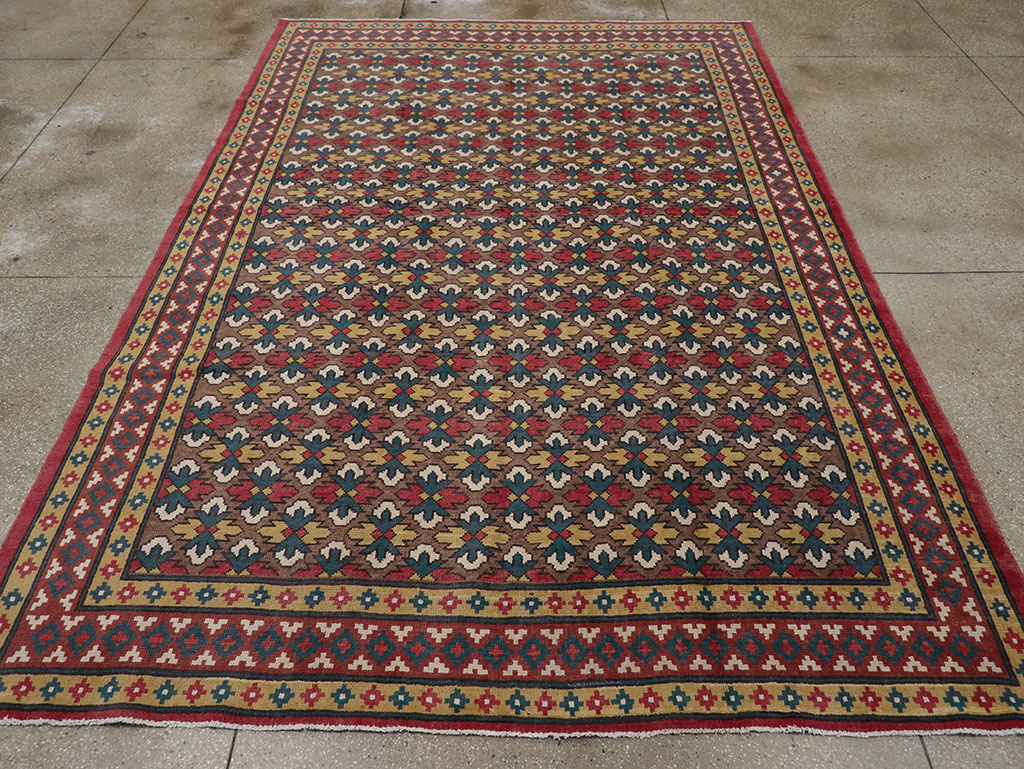 Vintage East Turkestan Samarkand Room Size Carpet, No.32169 - Gsblank