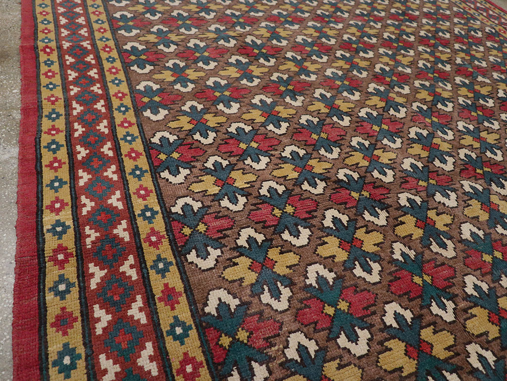 Vintage East Turkestan Samarkand Room Size Carpet, No.32169 - Gsblank
