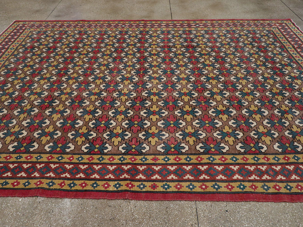 Vintage East Turkestan Samarkand Room Size Carpet, No.32169 - Gsblank