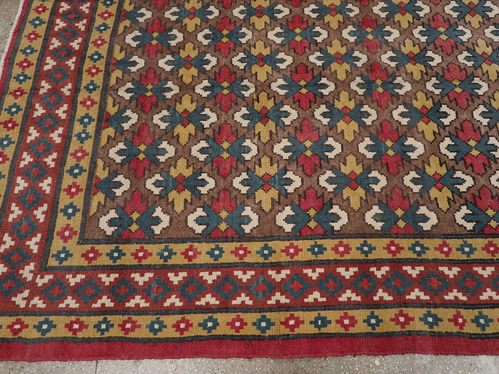 Vintage East Turkestan Samarkand Room Size Carpet, No.32169 - Gsblank