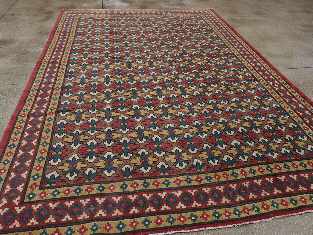 Vintage East Turkestan Samarkand Room Size Carpet, No.32169 - Gsblank