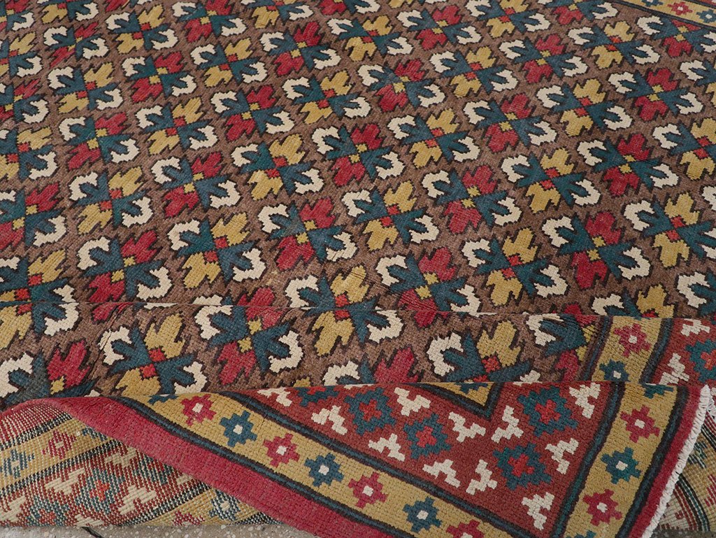 Vintage East Turkestan Samarkand Room Size Carpet, No.32169 - Gsblank