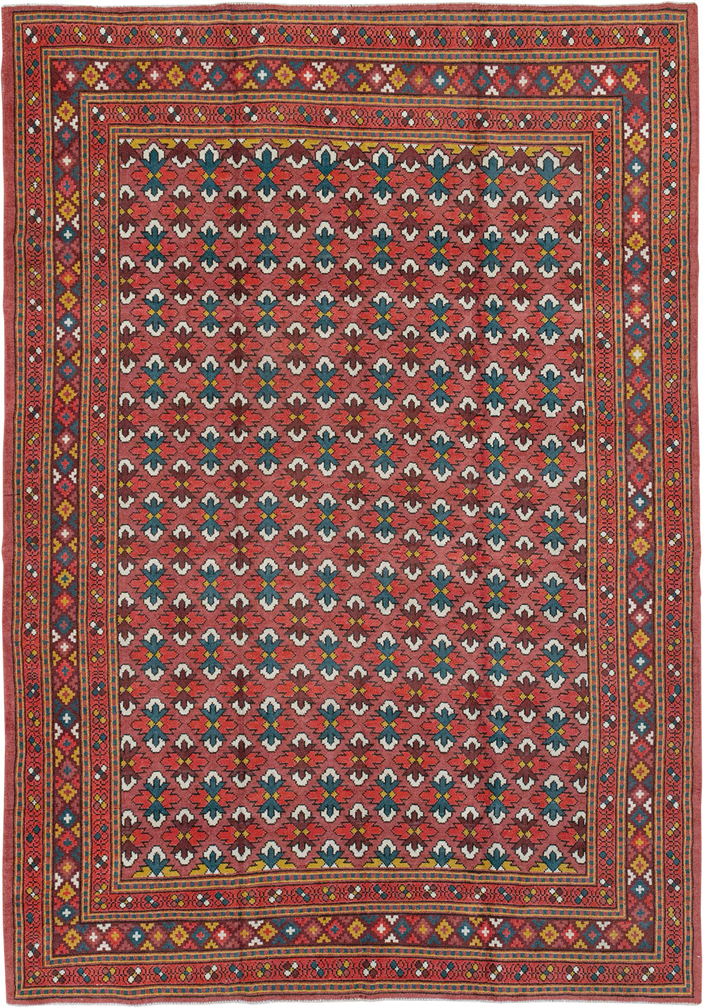 Vintage East Turkestan Samarkand Room Size Carpet, No.32170 - Gsblank