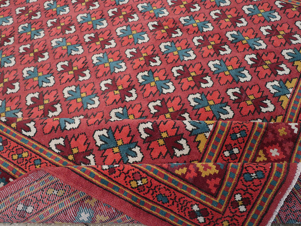 Vintage East Turkestan Samarkand Room Size Carpet, No.32170 - Gsblank