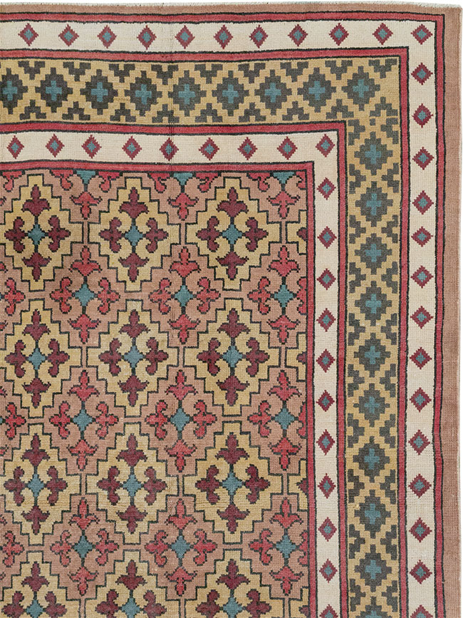 Vintage East Turkestan Samarkand Room Size Carpet, No.32171 - Gsblank