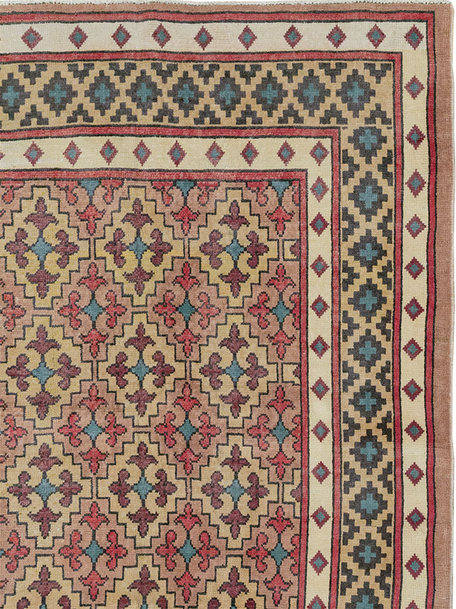 Vintage East Turkestan Samarkand Room Size Carpet, No.32171 - Gsblank