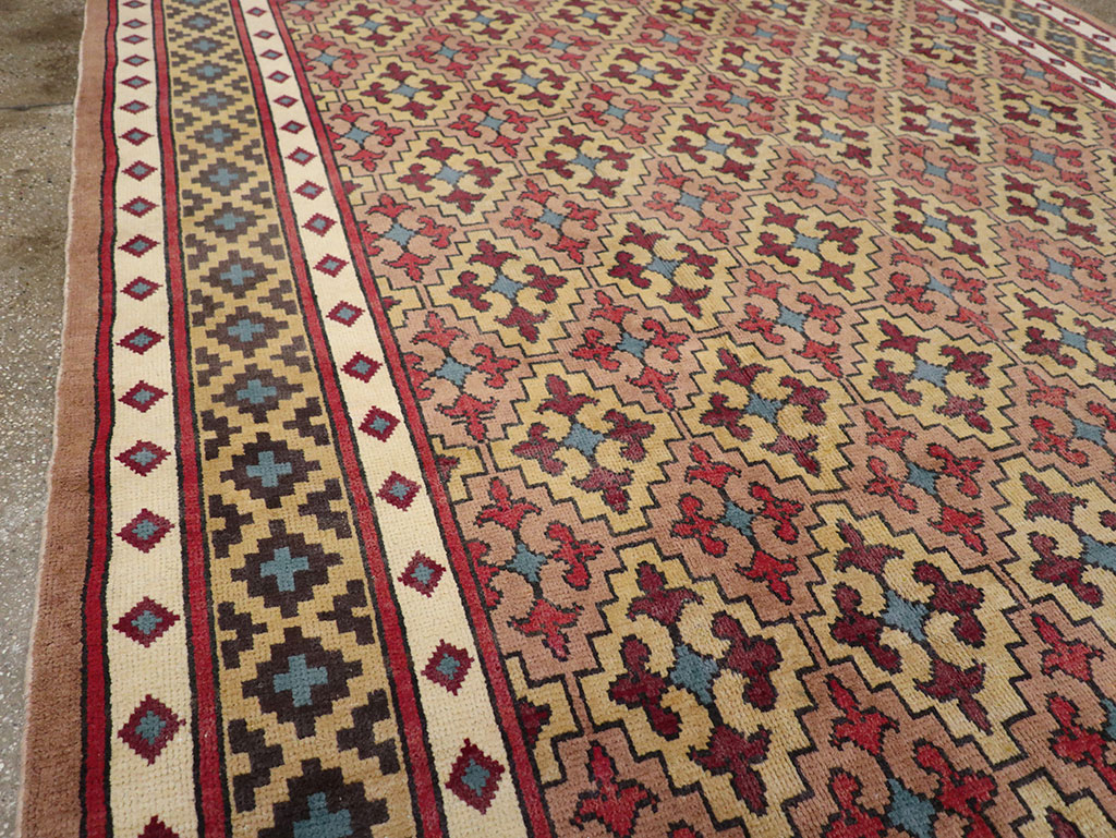 Vintage East Turkestan Samarkand Room Size Carpet, No.32171 - Gsblank