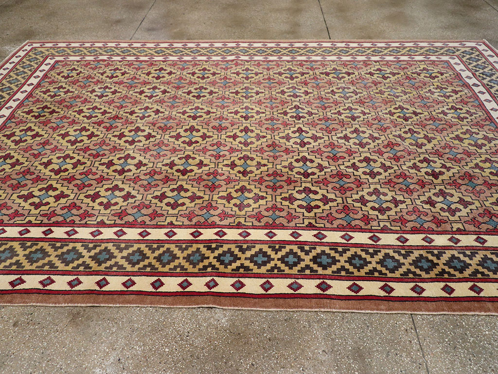 Vintage East Turkestan Samarkand Room Size Carpet, No.32171 - Gsblank
