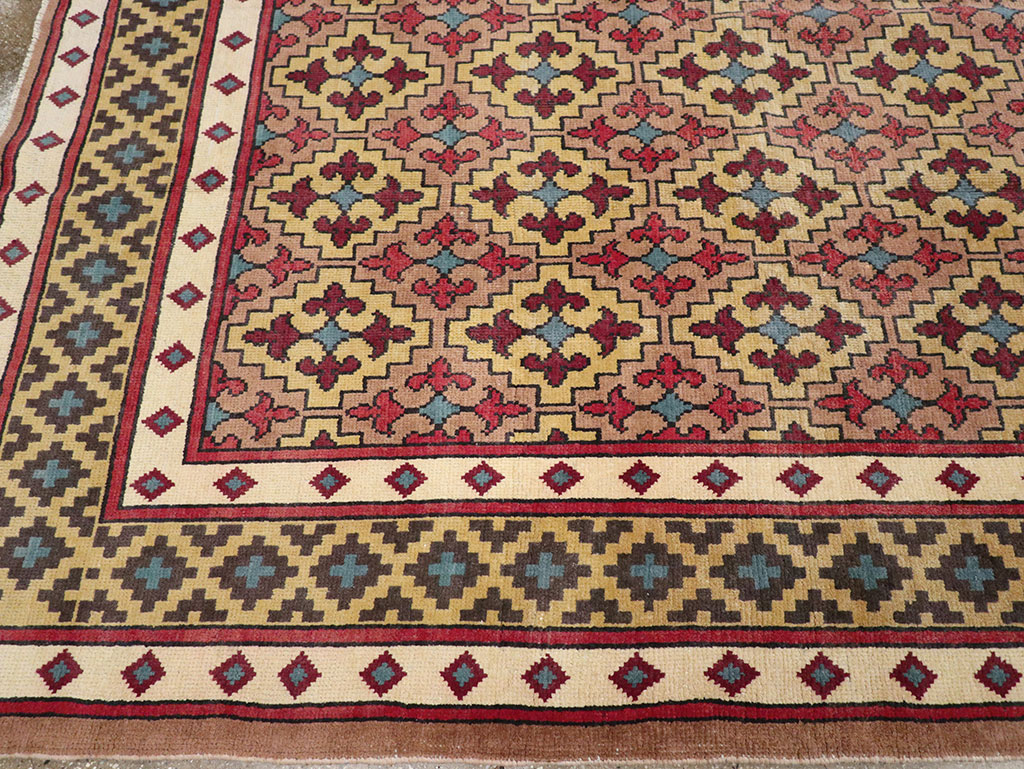 Vintage East Turkestan Samarkand Room Size Carpet, No.32171 - Gsblank