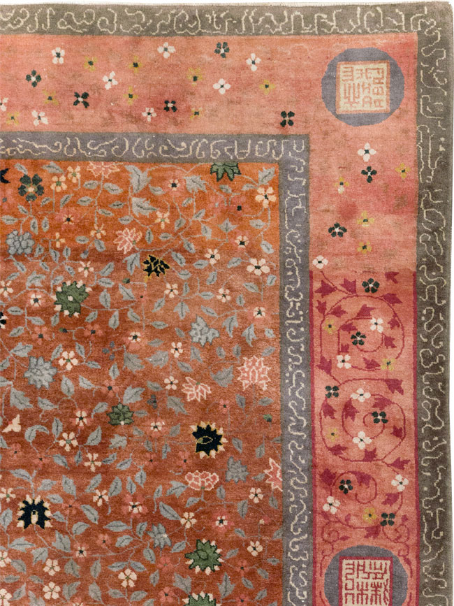 Vintage Mongolian Small Room Size Carpet, No.32172 - Gsblank