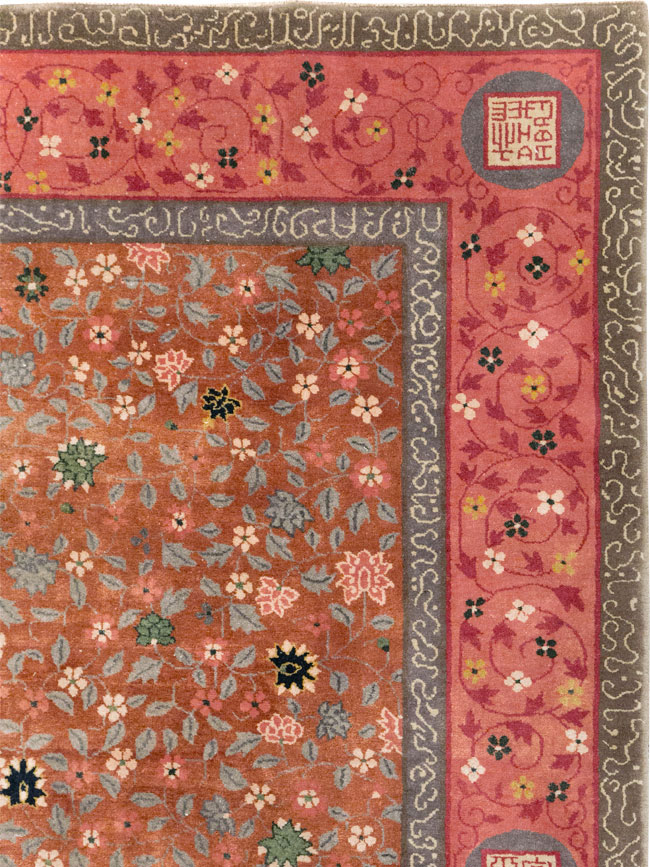 Vintage Mongolian Small Room Size Carpet, No.32172 - Gsblank