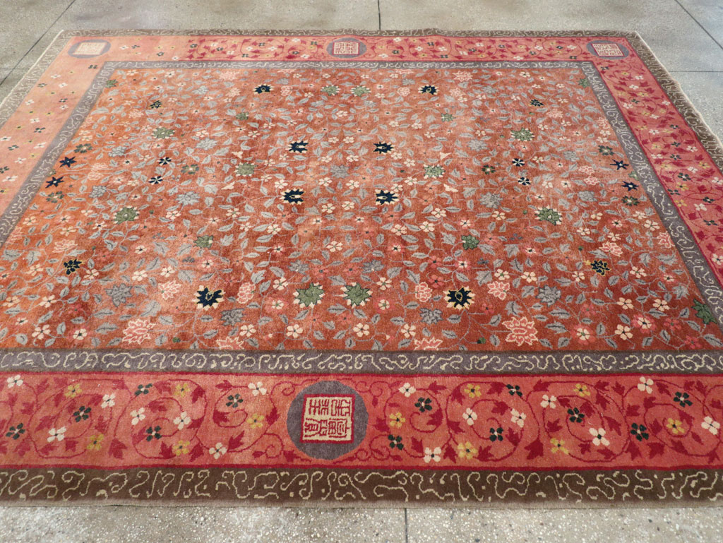 Vintage Mongolian Small Room Size Carpet, No.32172 - Gsblank
