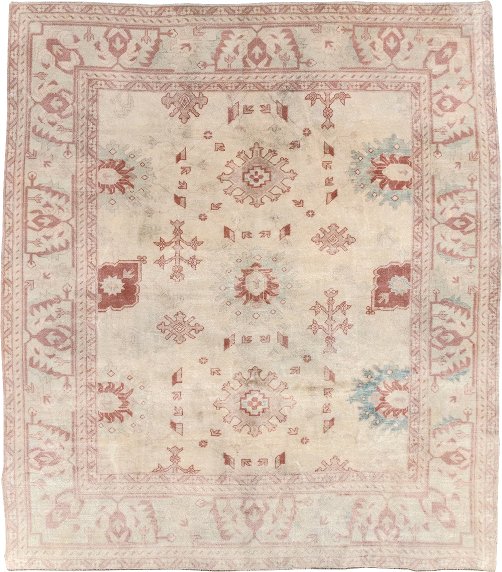 Vintage Turkish Oushak Small Room Size Carpet, No.32177 - Gsblank