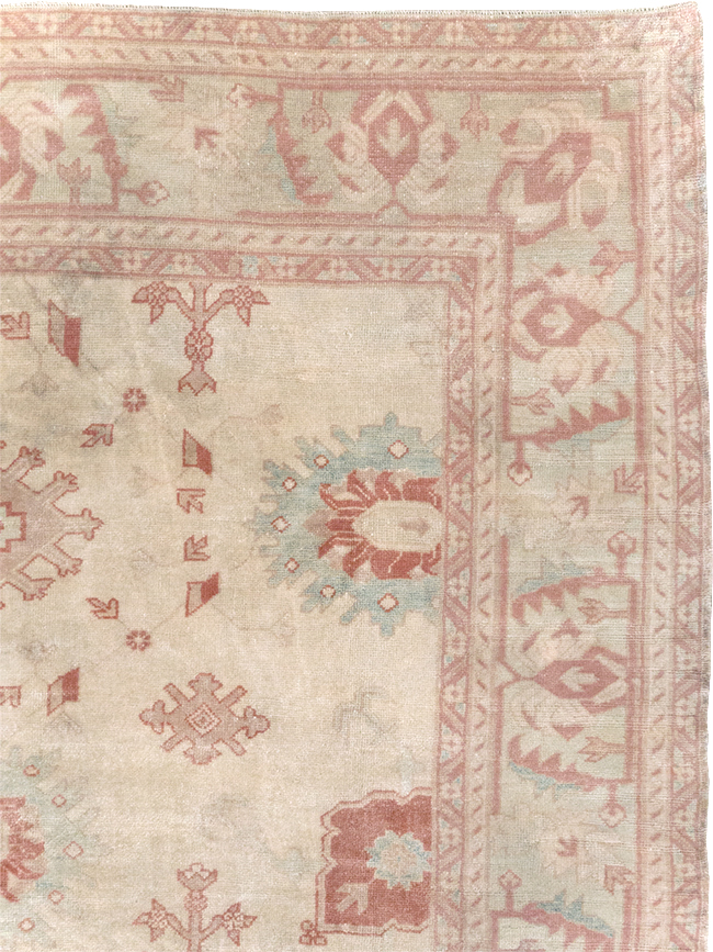 Vintage Turkish Oushak Small Room Size Carpet, No.32177 - Gsblank