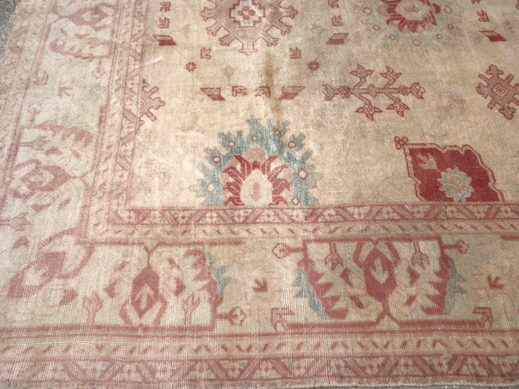Vintage Turkish Oushak Small Room Size Carpet, No.32177 - Gsblank