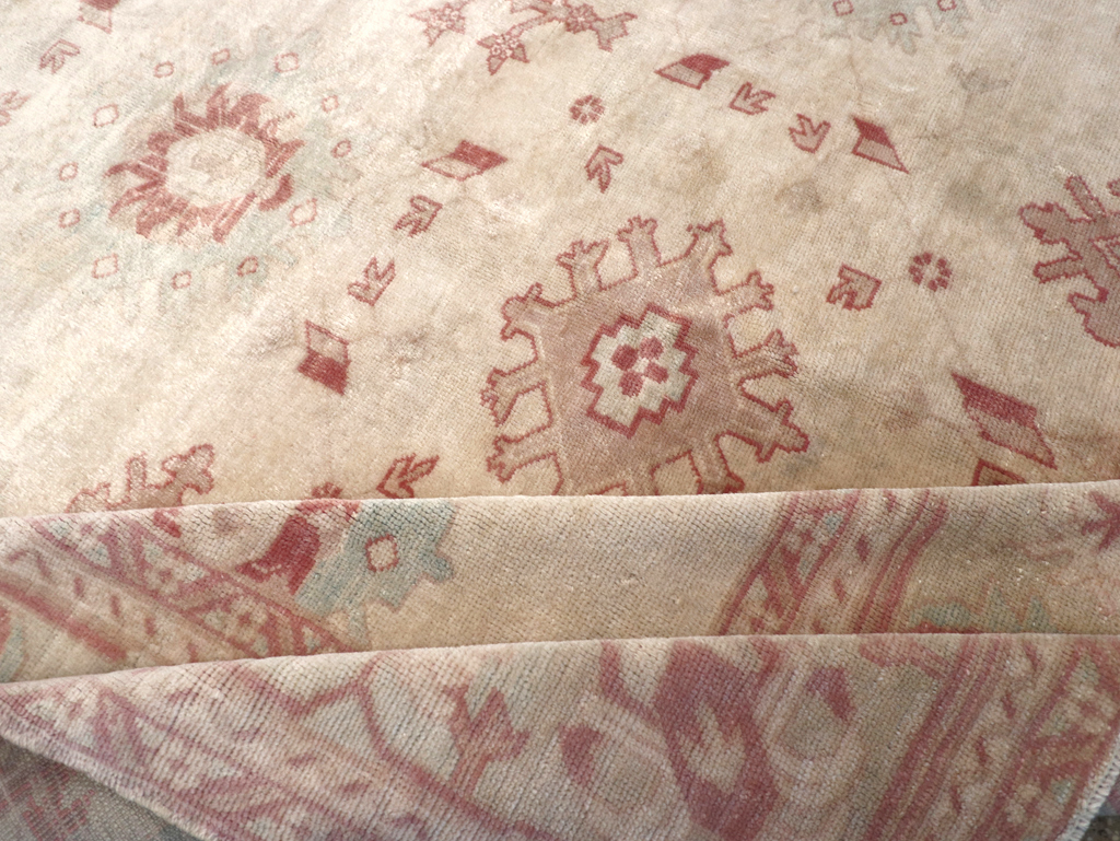 Vintage Turkish Oushak Small Room Size Carpet, No.32177 - Gsblank