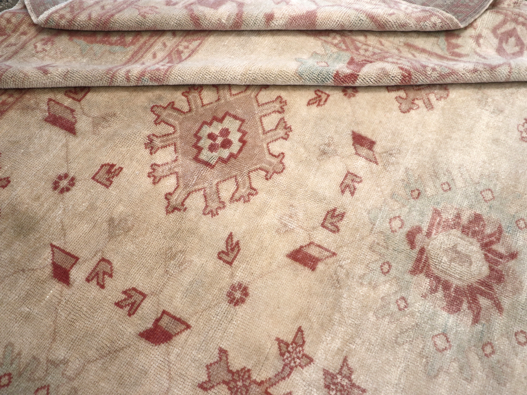 Vintage Turkish Oushak Small Room Size Carpet, No.32177 - Gsblank