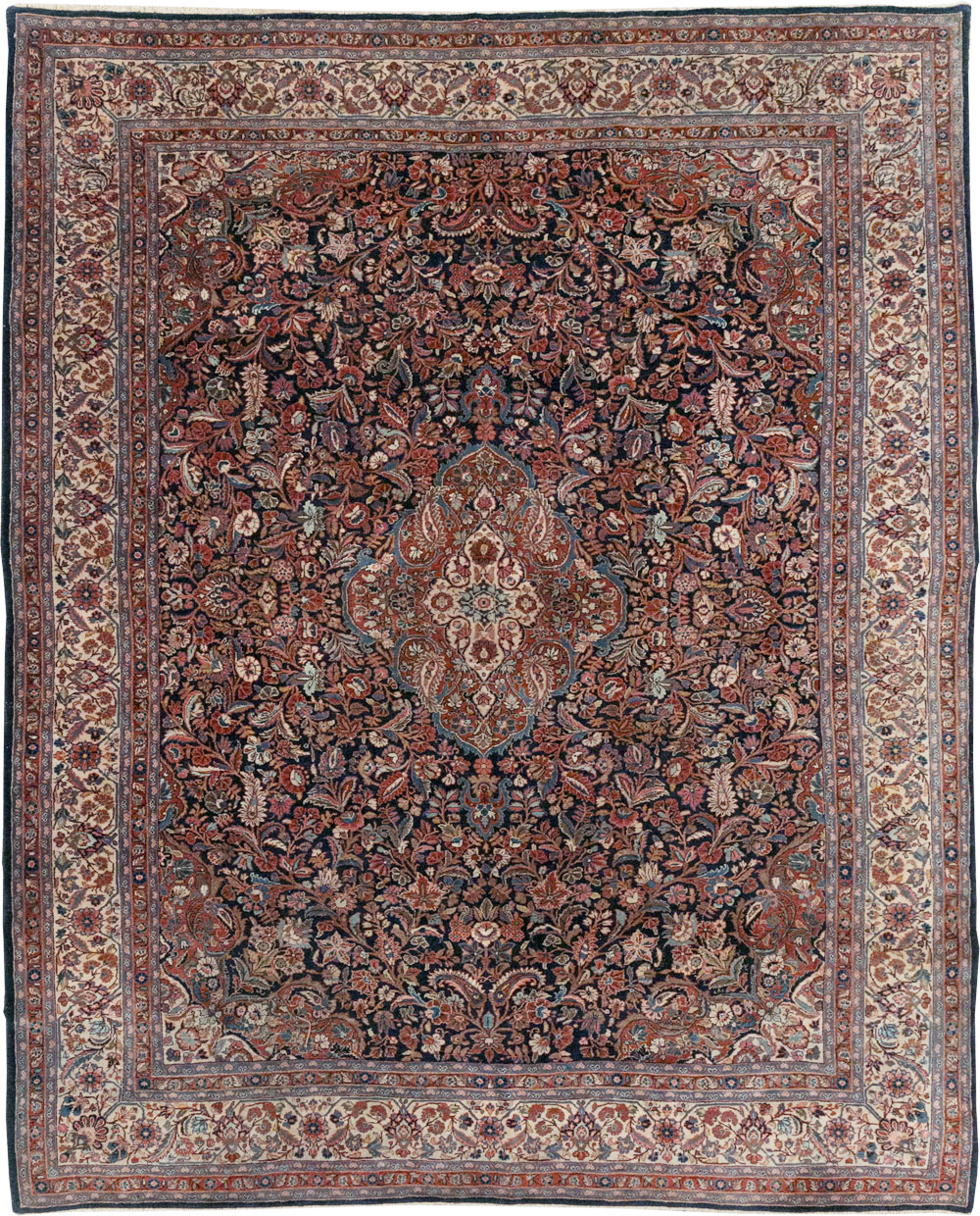 Vintage Persian Qazvin Small Room Size Carpet, No.32179 - Gsblank