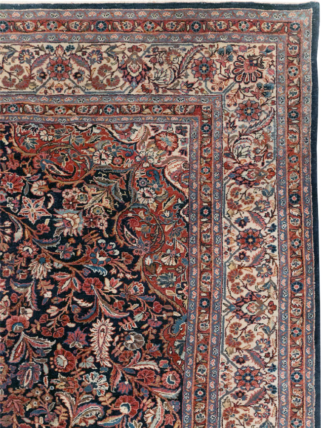 Vintage Persian Qazvin Small Room Size Carpet, No.32179 - Gsblank