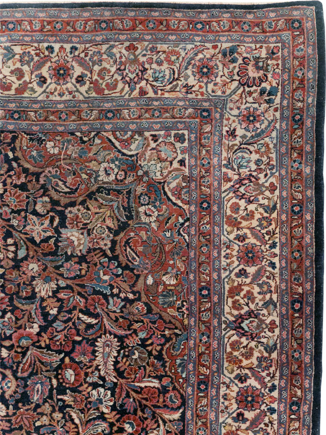 Vintage Persian Qazvin Small Room Size Carpet, No.32179 - Gsblank