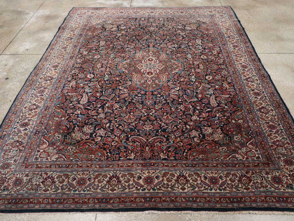 Vintage Persian Qazvin Small Room Size Carpet, No.32179 - Gsblank