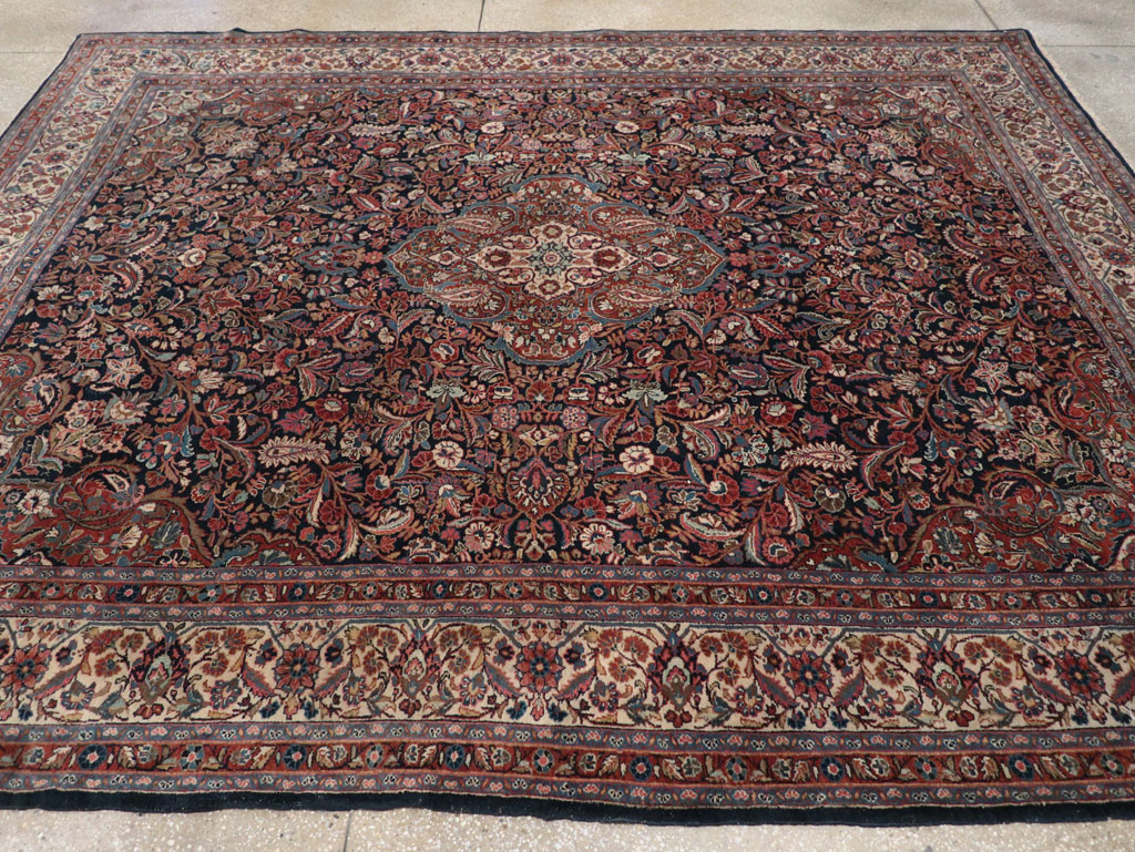 Vintage Persian Qazvin Small Room Size Carpet, No.32179 - Gsblank
