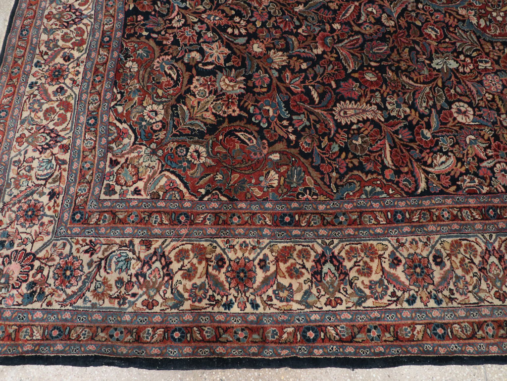 Vintage Persian Qazvin Small Room Size Carpet, No.32179 - Gsblank