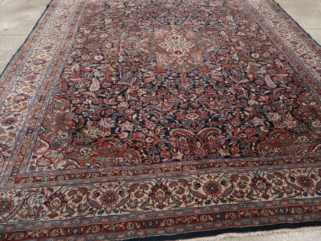 Vintage Persian Qazvin Small Room Size Carpet, No.32179 - Gsblank