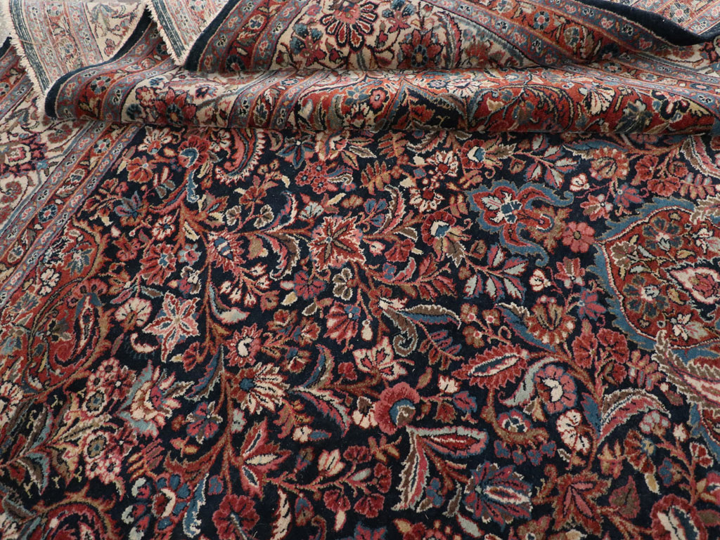 Vintage Persian Qazvin Small Room Size Carpet, No.32179 - Gsblank
