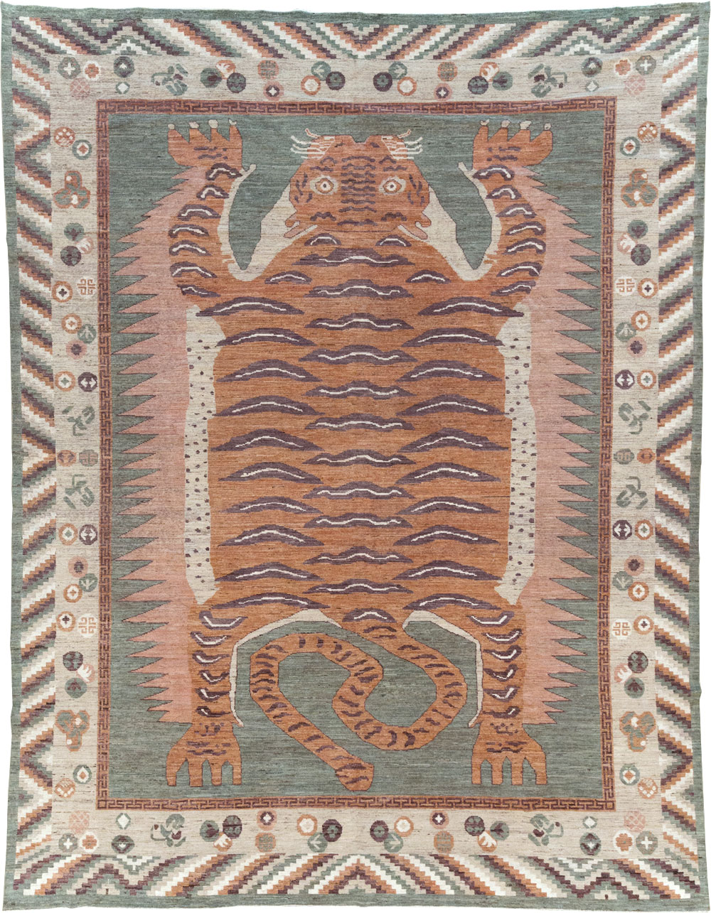 Modern East Turkestan Pictorial Khotan Room Size Carpet, No.32185 - Gsblank