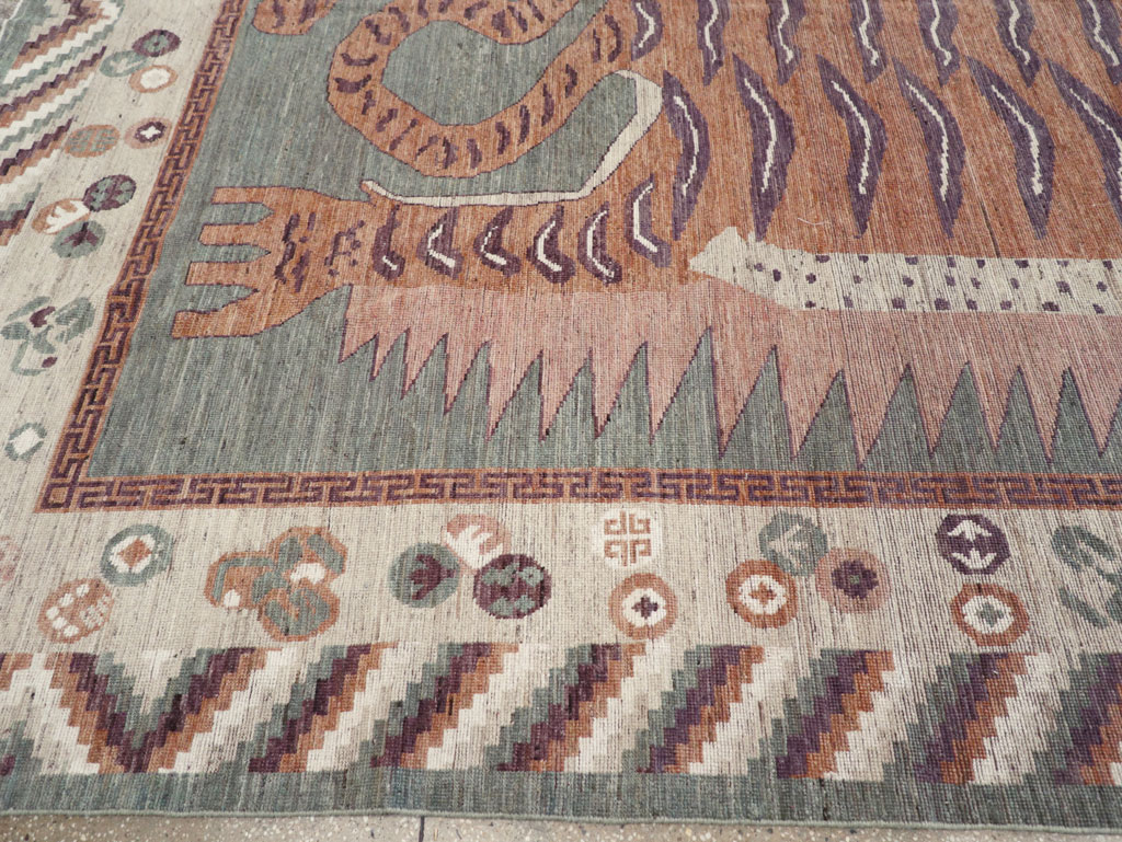 Modern East Turkestan Pictorial Khotan Room Size Carpet, No.32185 - Gsblank