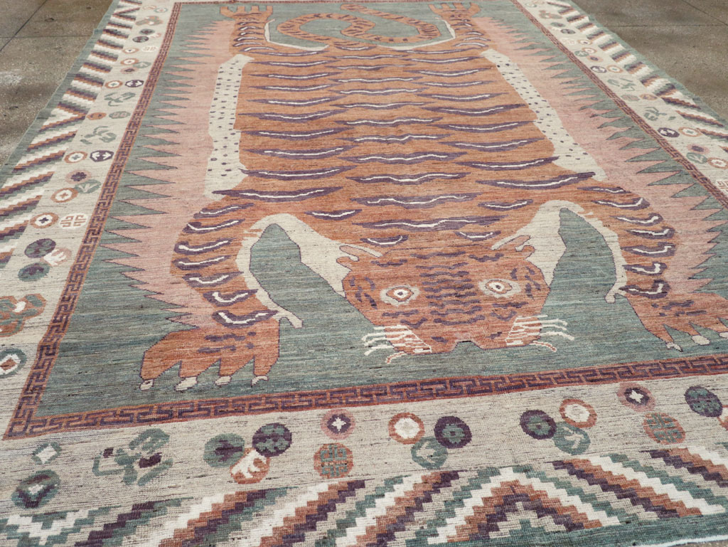 Modern East Turkestan Pictorial Khotan Room Size Carpet, No.32185 - Gsblank