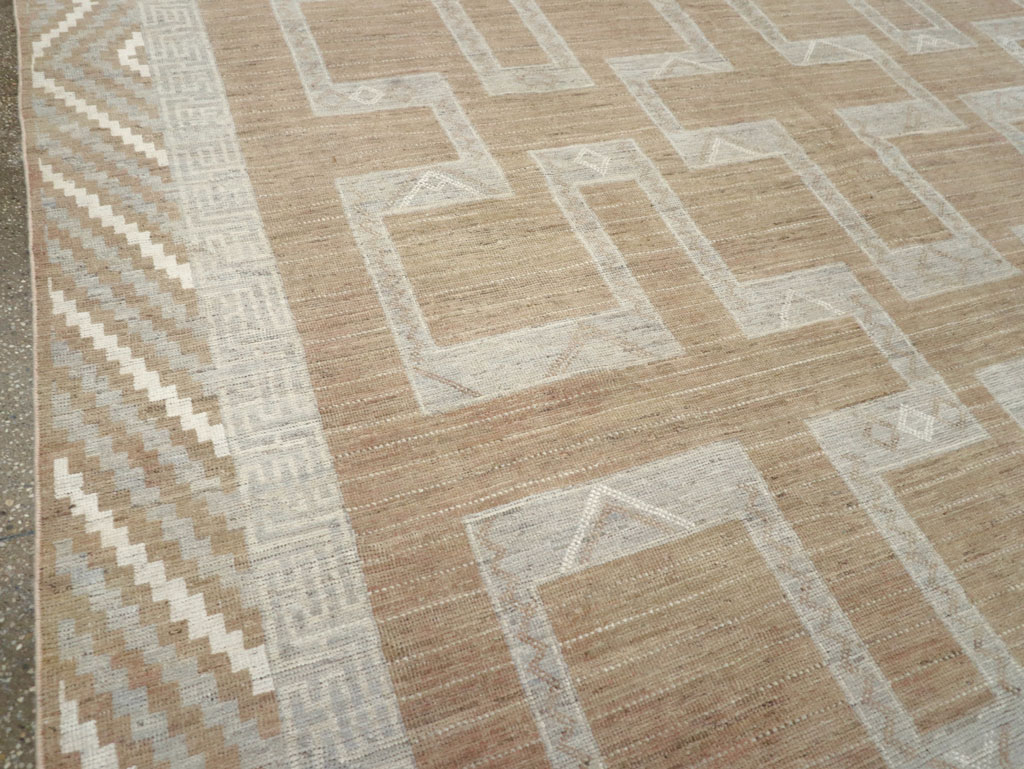 African Tuareg Inspired Modern East Turkestan Khotan Room Size Carpet, No.32188 - Gsblank