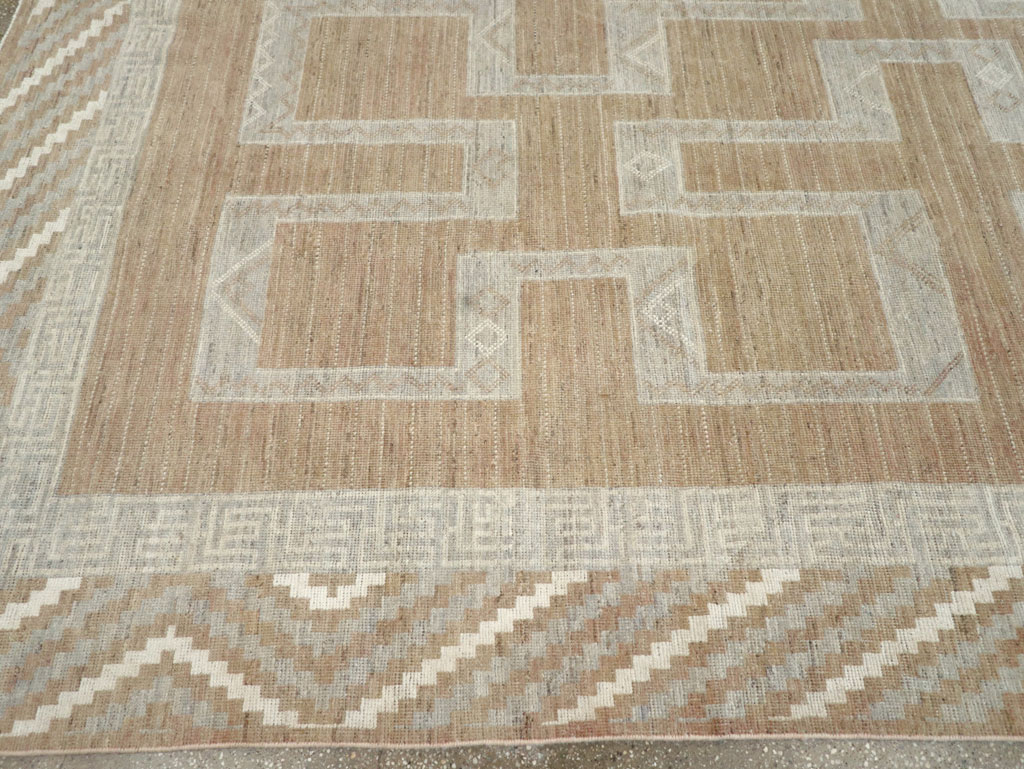 African Tuareg Inspired Modern East Turkestan Khotan Room Size Carpet, No.32188 - Gsblank