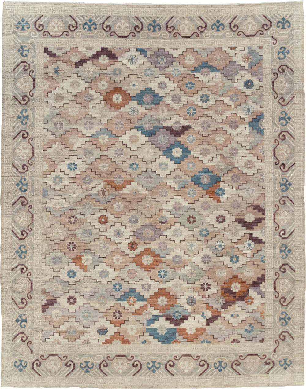 Modern East Turkestan Khotan Room Size Carpet, No.32189 - Gsblank